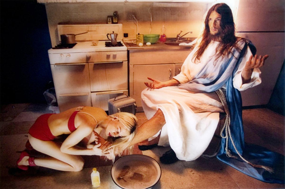 Cristo dejándose lavar los pies por María Magdalena