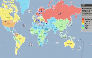 Países según las medidas de pecho