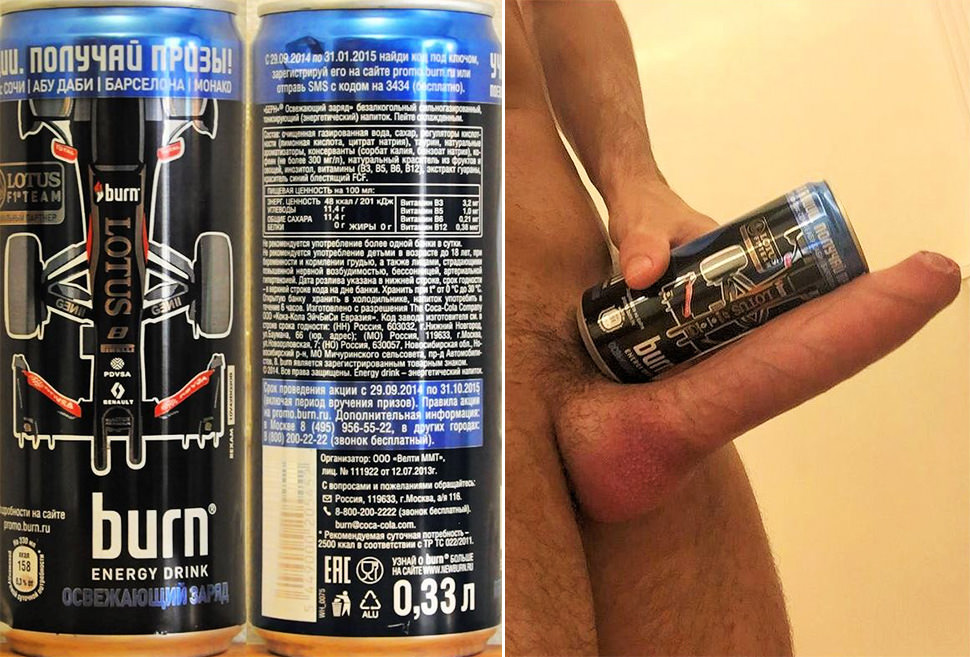 lata de Burn Energy vs. polla