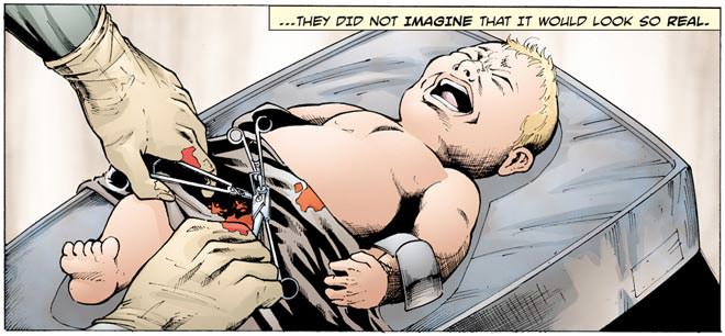 El Hombre Prepucio lucha contra la circuncisión